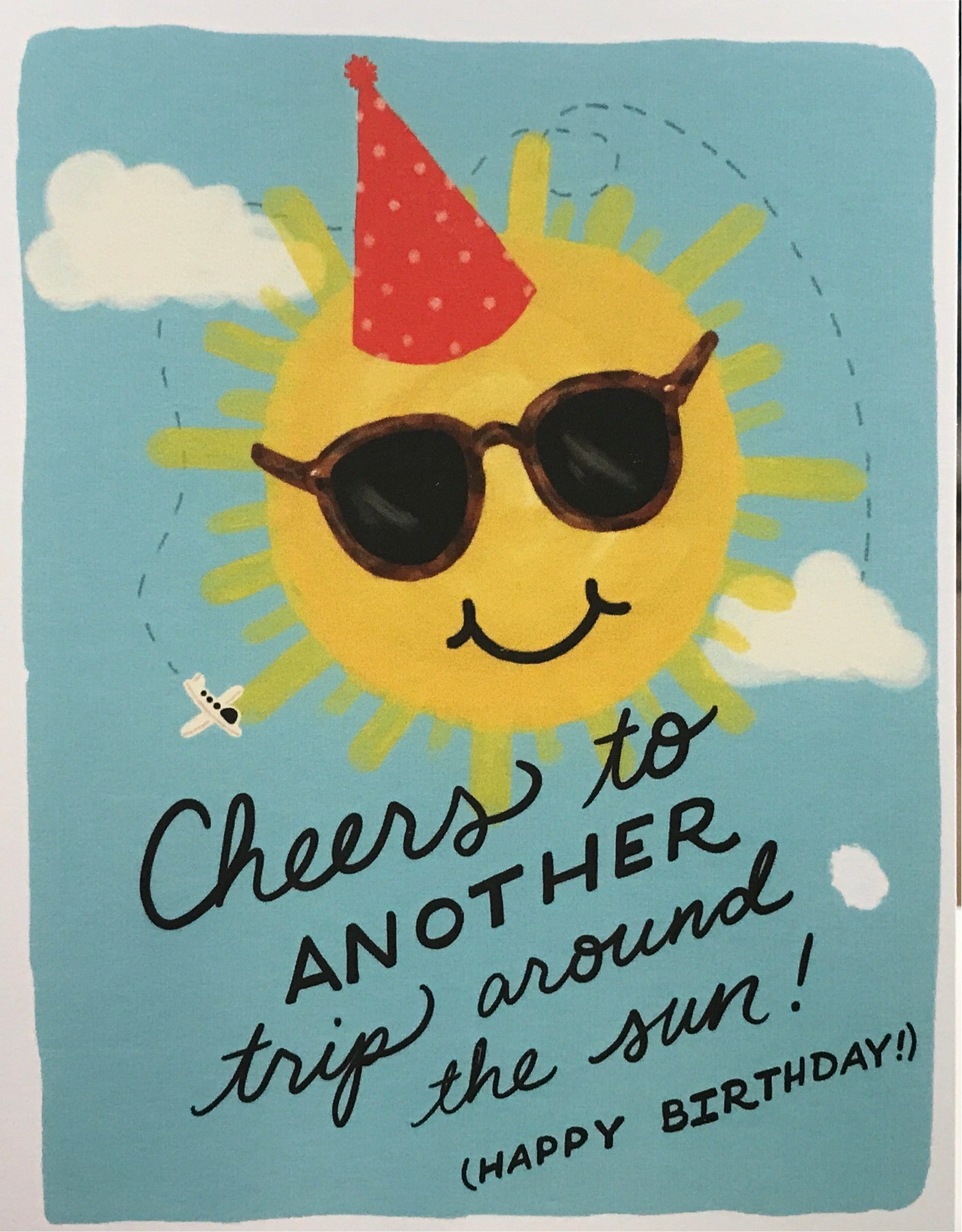 Cheers to another trip around the sun! - Happy birthday card
