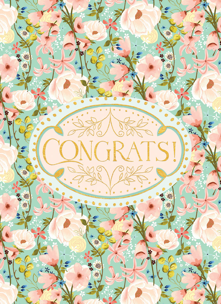 Medallion Congrats Wedding Card