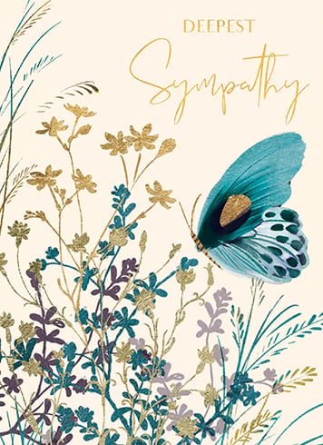 Blue Butterfly Sympathy Greeting Card