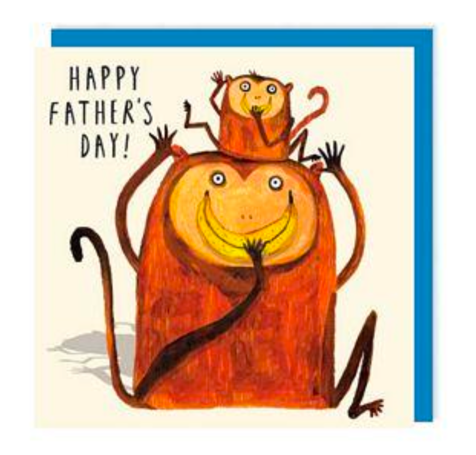 Father's Day Monkeys Greeting Card
