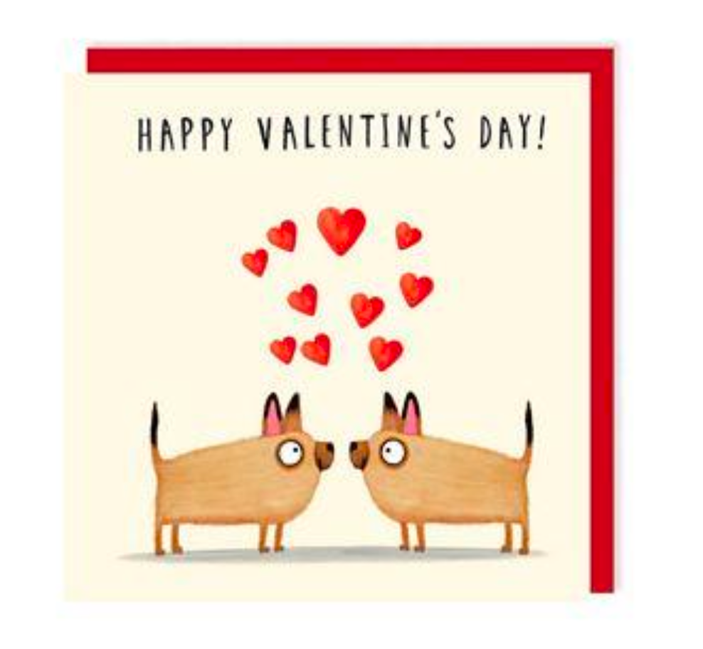 Valentine's Little Dogs Greeting Card