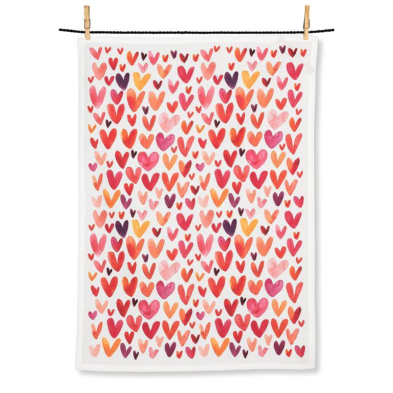 Colourful Hearts Kitchen Towel