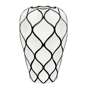Abstract Lattice Outline 10.5h" Ceramic Vase