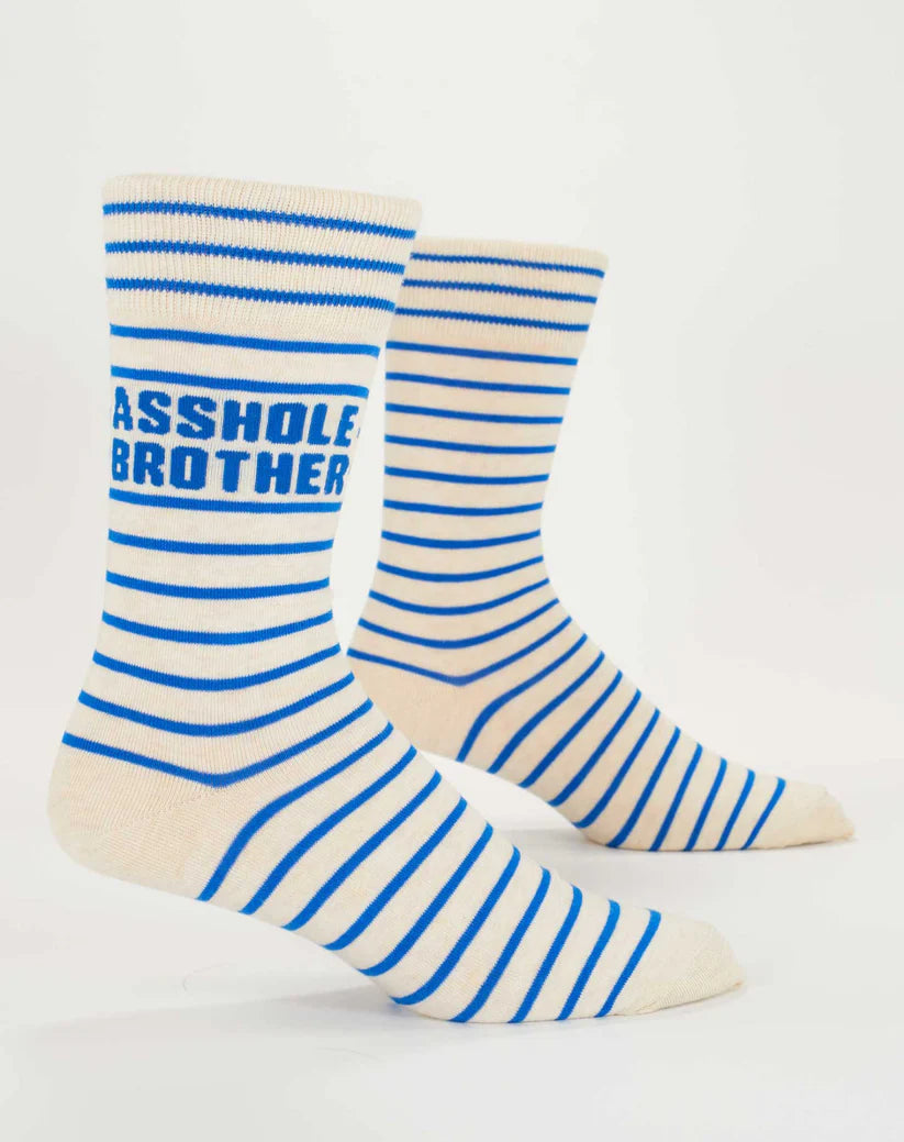Blue Q Asshole Brother Mens Crew Sock
