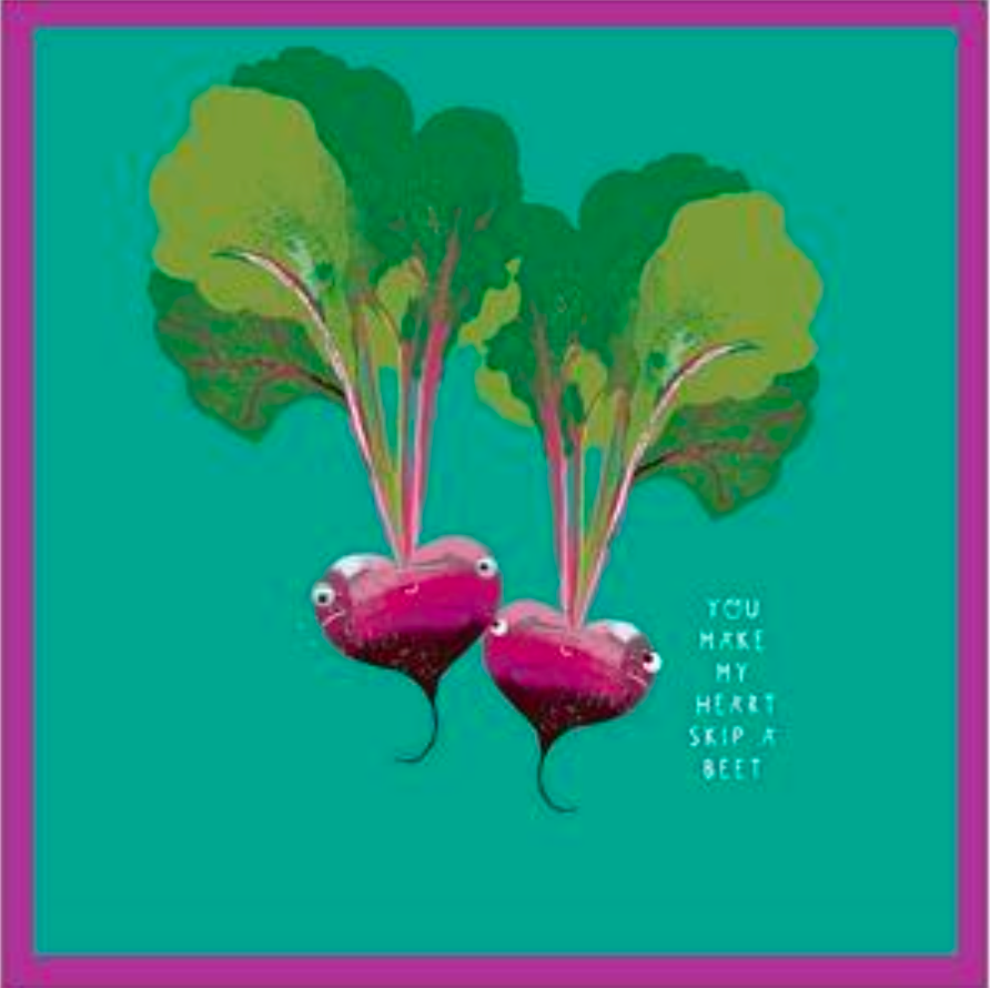 Googly My Heart Skips a Beet Greeting Card