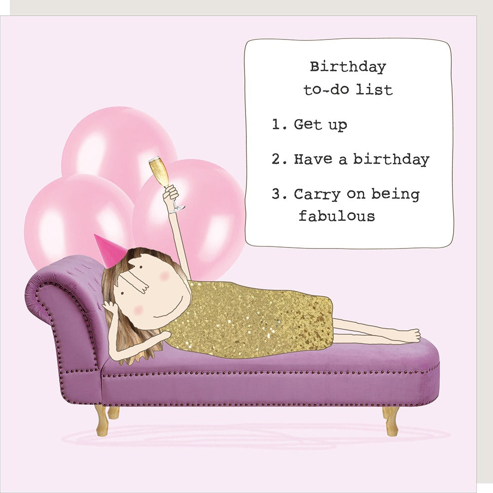 Birthday To Do Card