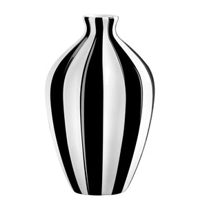 Abstract Black Band 11.5h" Ceramic Gourd Vase