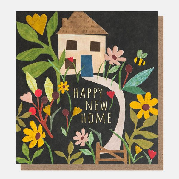 House and Flowers New Home Card