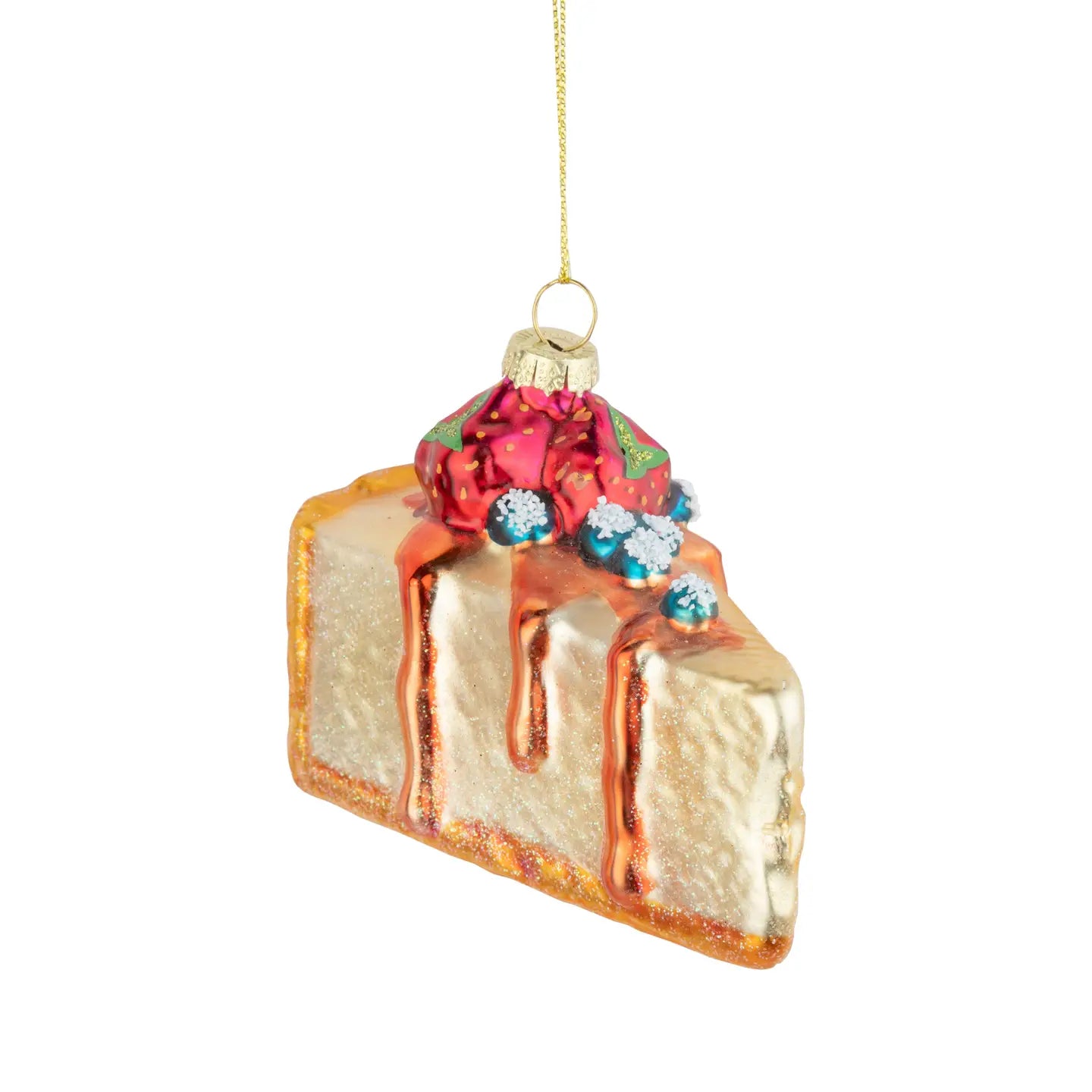 Glass Cheesecake with Berries Ornament 3.75in