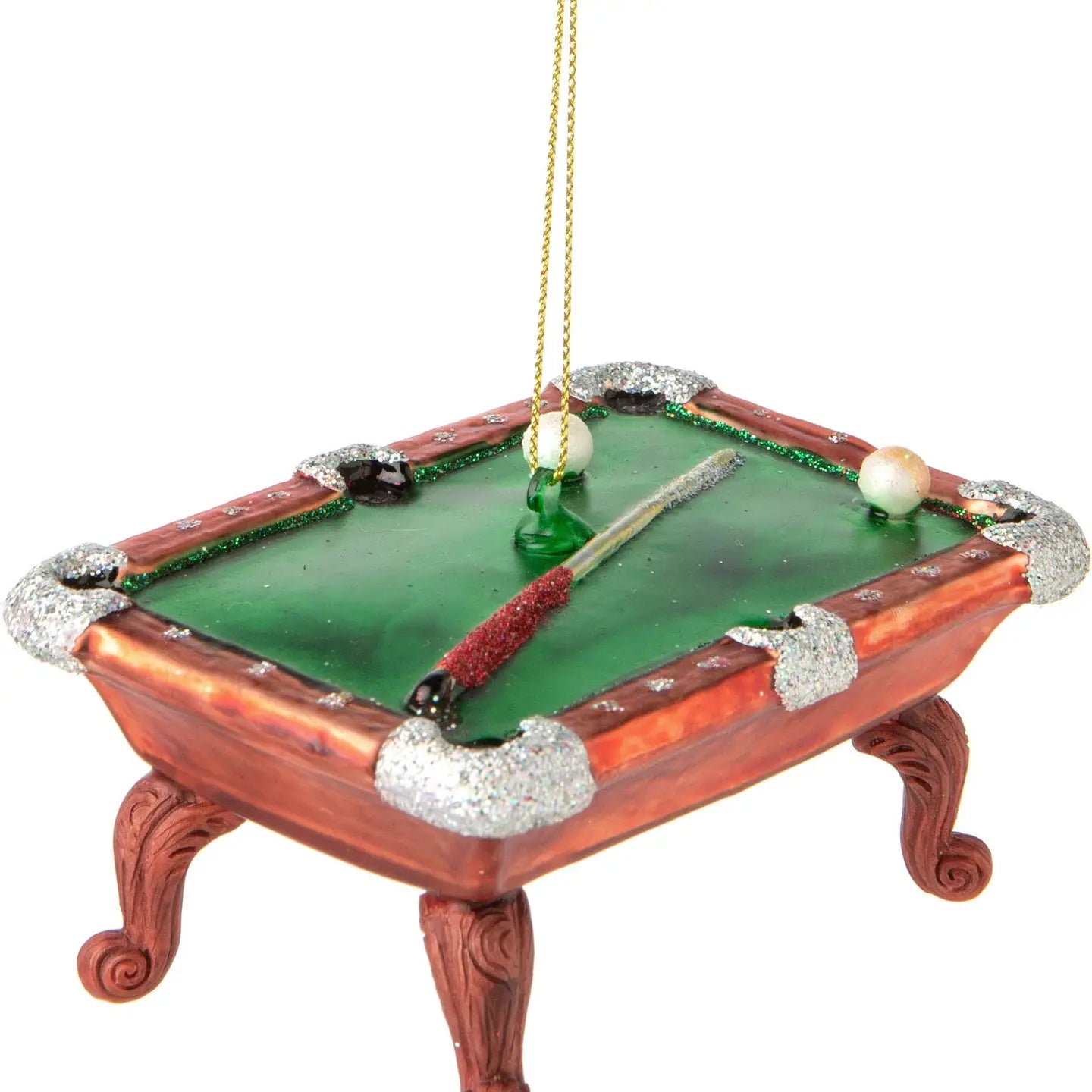 Blown Glass&Resin Pool Table Ornament