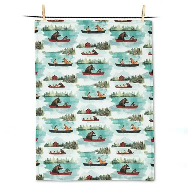 Animals in Canoe Kitchen Towel