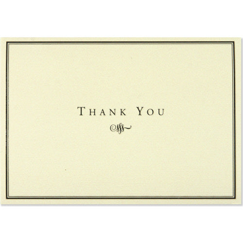 Black And Cream Thank You Notes