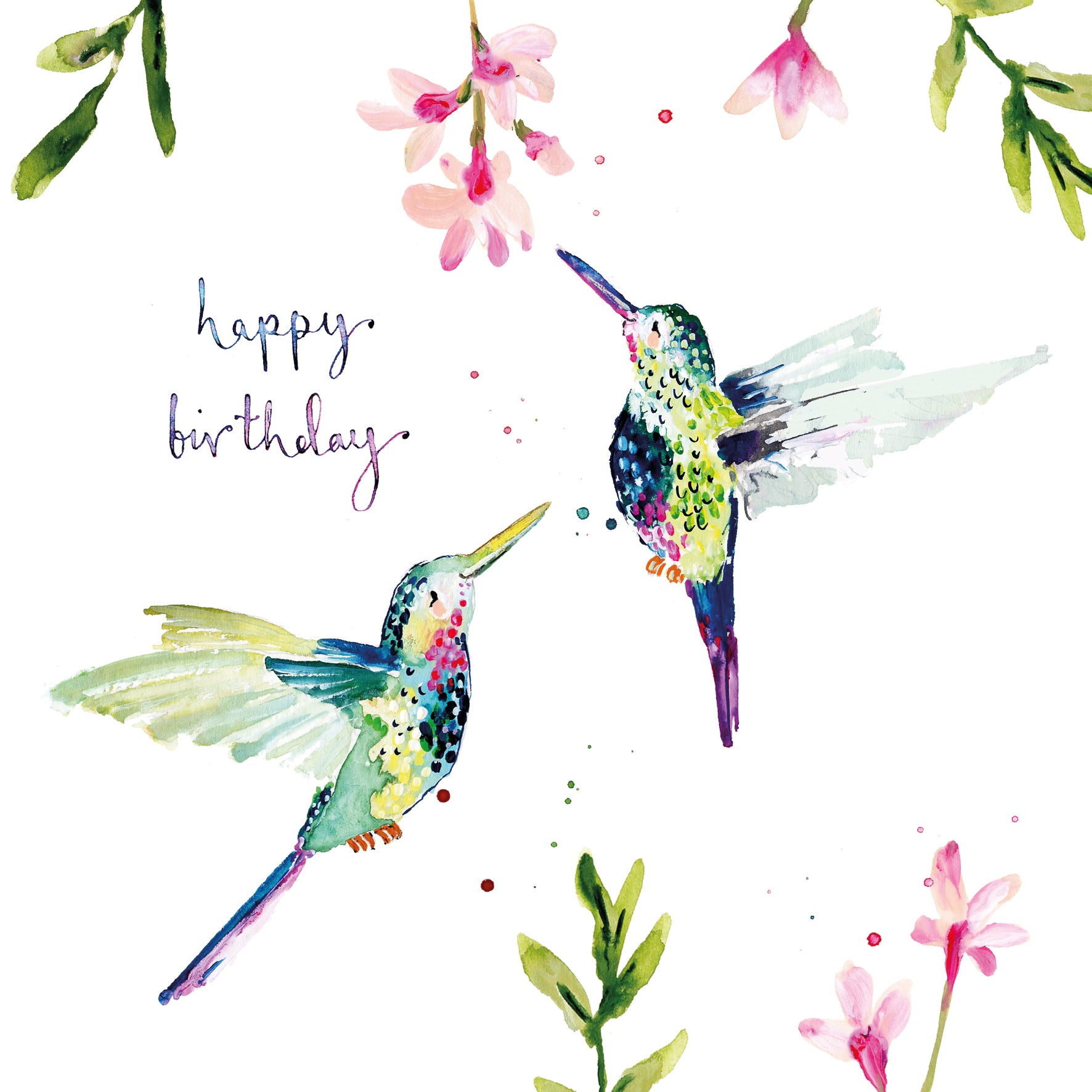 Hummingbirds Birthday Greeting Card