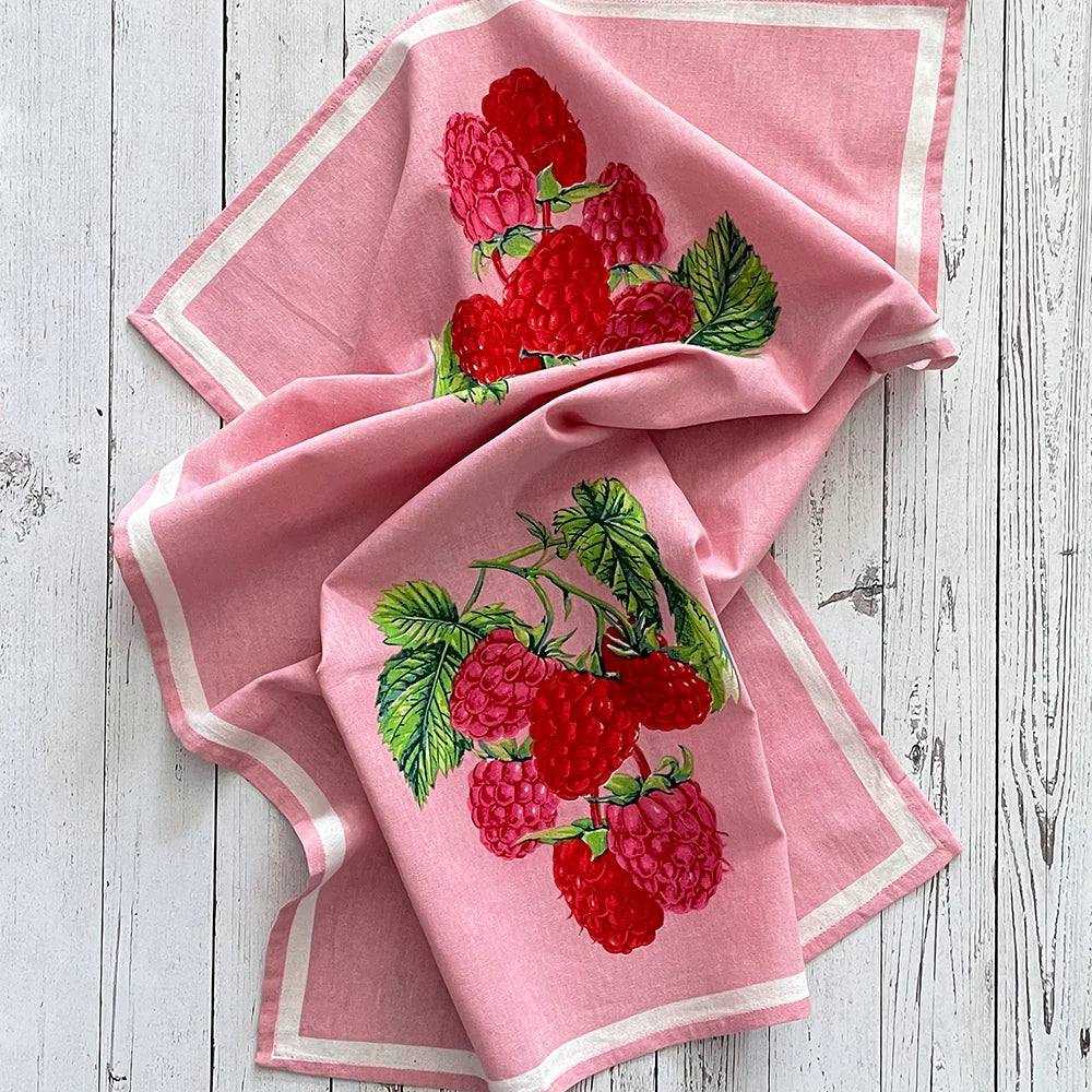 Raspberry Floursack Kitchen Towel S/2 -