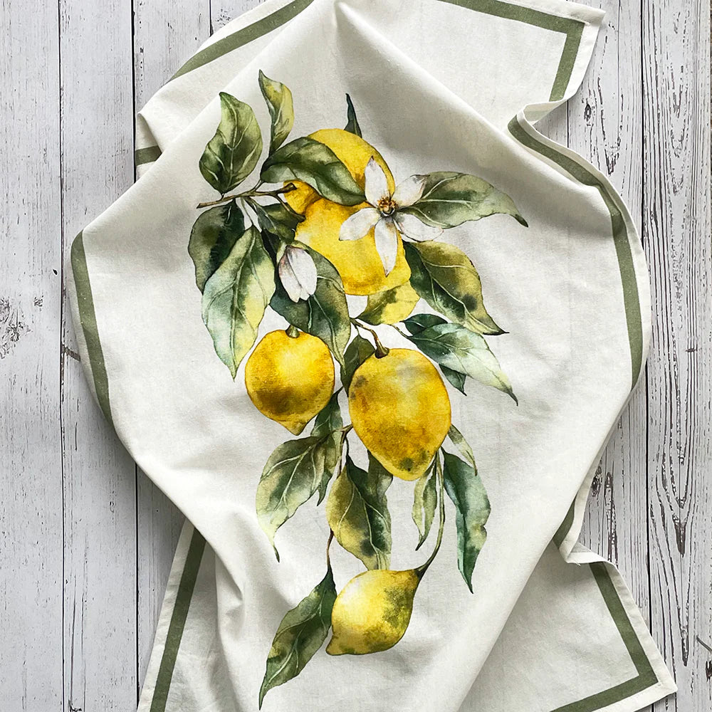 Lemon Branch Flour Sack Kitchen Towels Set of 2