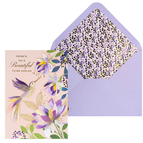Fuchsias Hummingbird Birthday Card