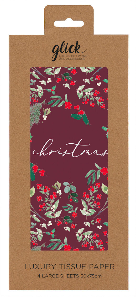 Red Christmas Wreath Tissue Paper