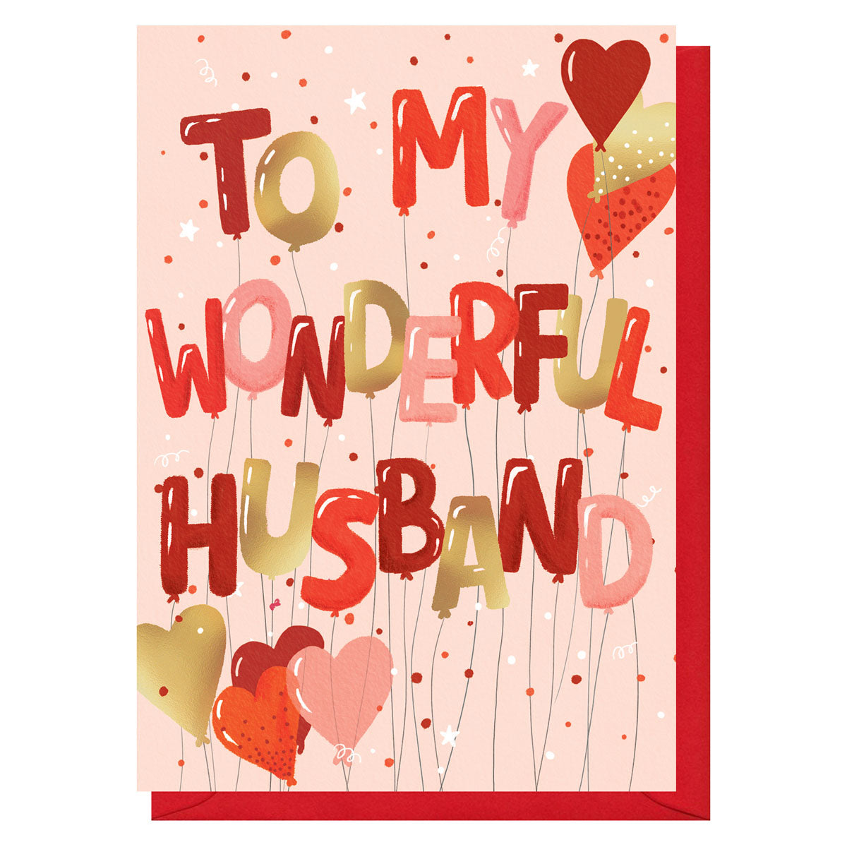 Wonderful Husband Balloons Greeting Card
