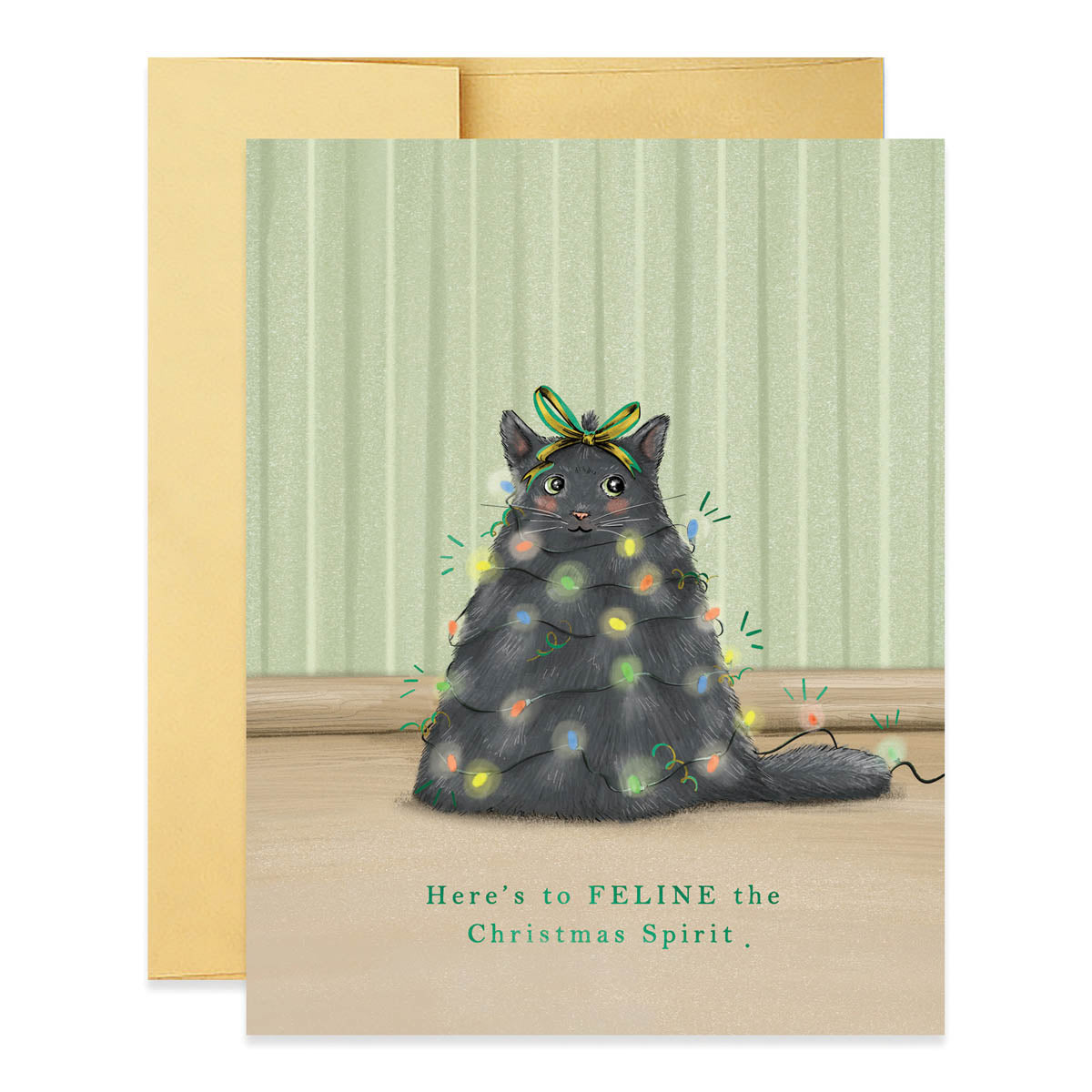 Cat Christmas Tree Greeting Card