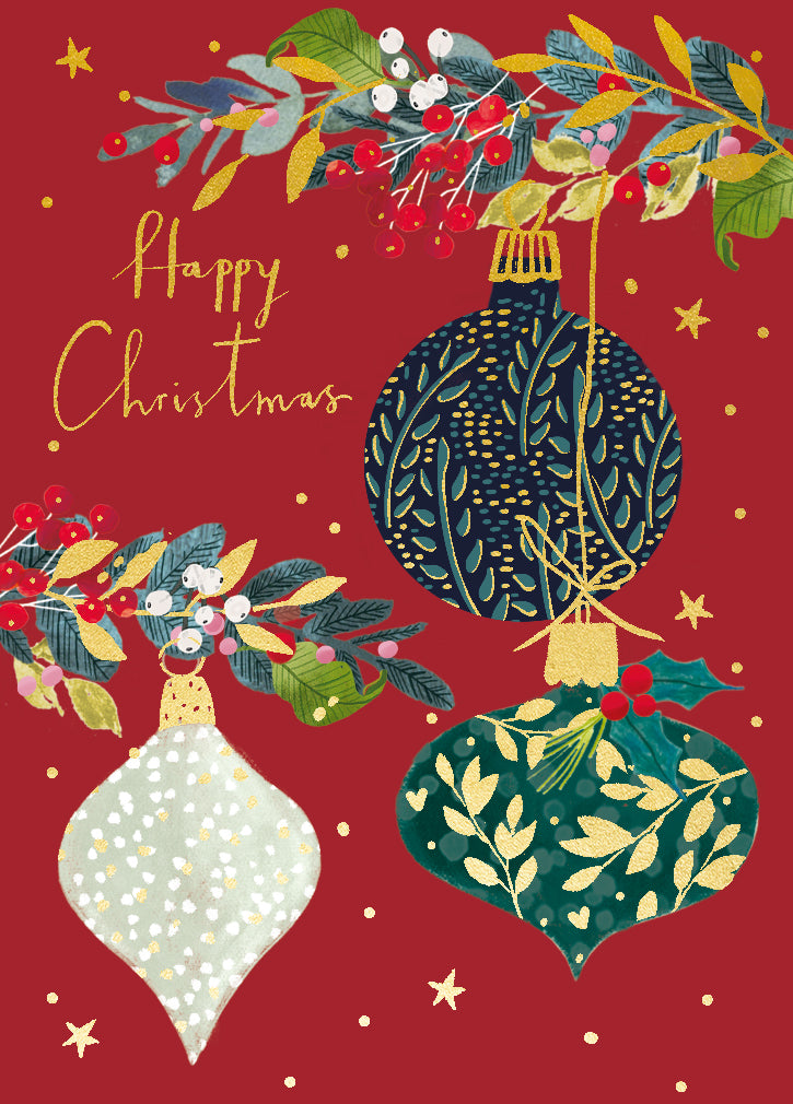 Festive Baubles Greeting Card