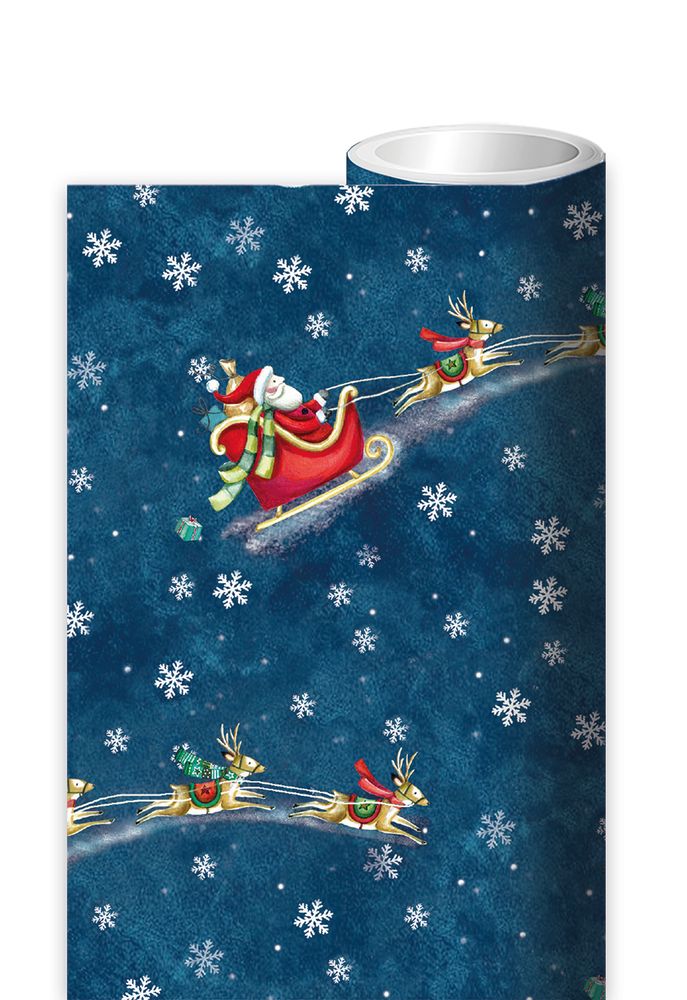 Santa Over The Rooftops Wrapping Paper