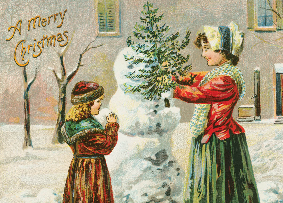 Making A Snowman Greeting Card