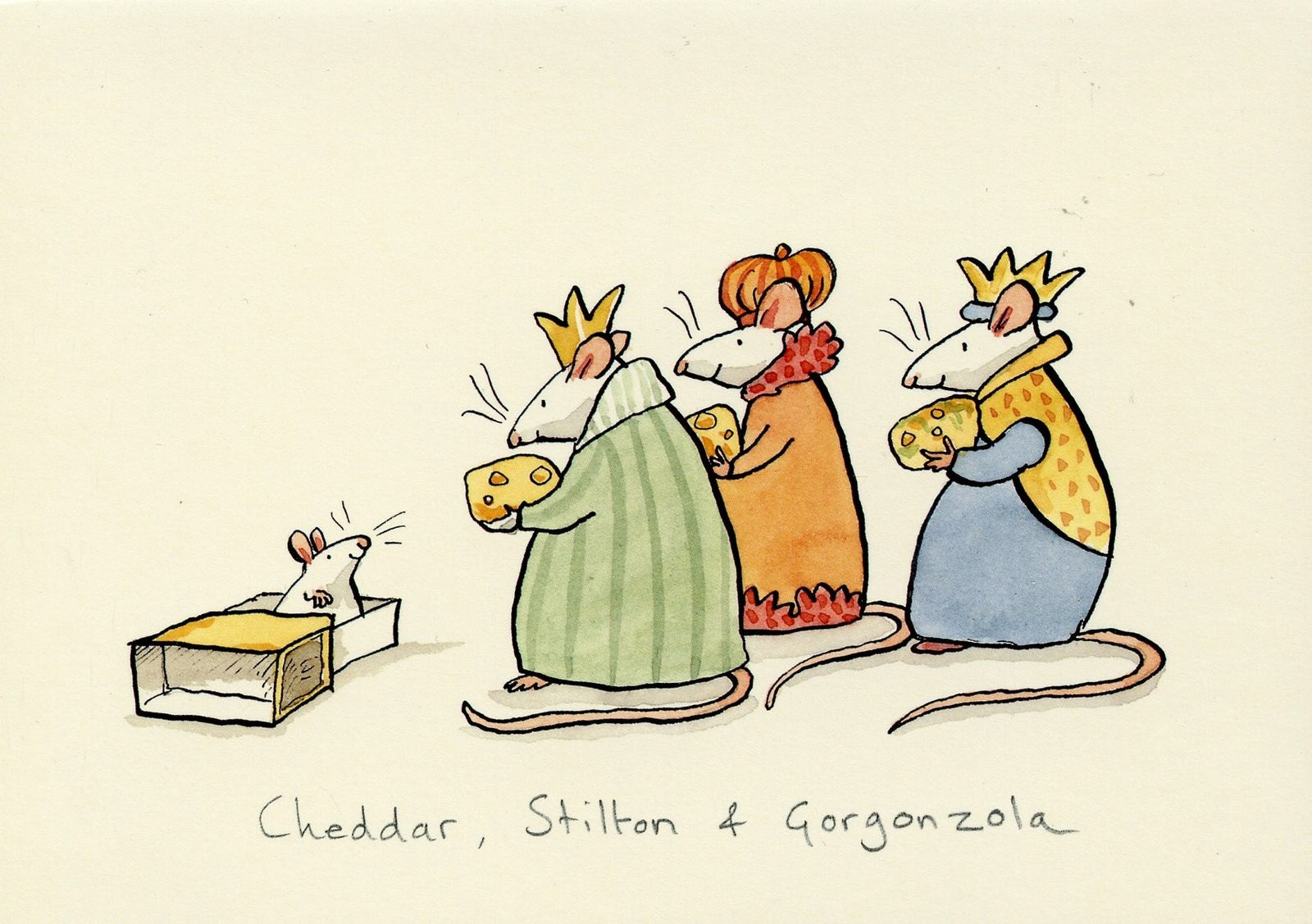 Cheddar Stilton And Gorgonzola Greeting Card