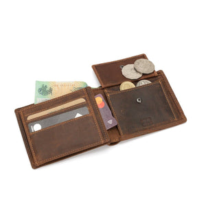 Hart Leather Men's RFID Wallet: Brown