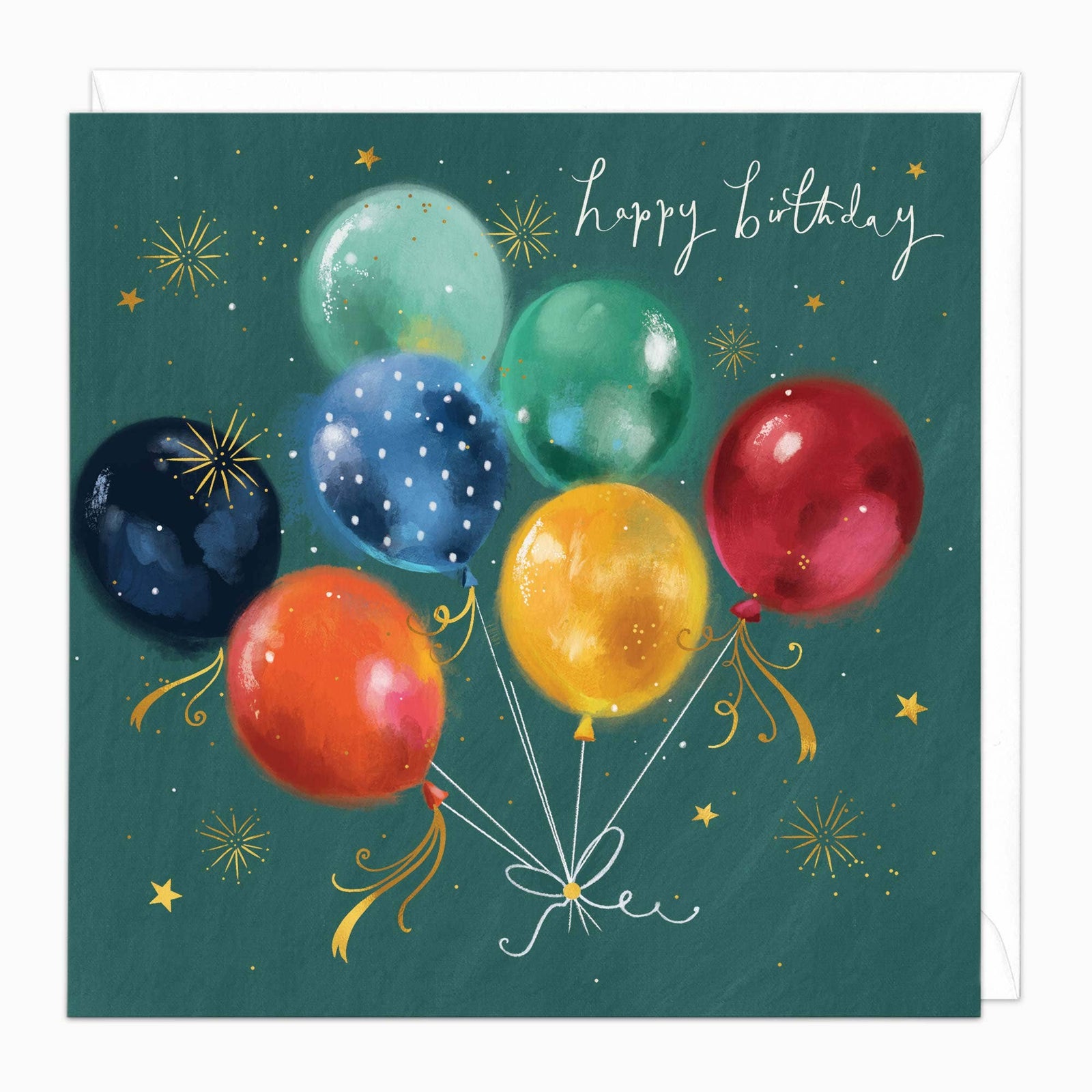 Painted Balloons Birthday Card