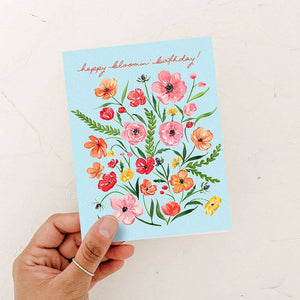 Happy Bloomin' Birthday Card | Flower Birthday Card: White