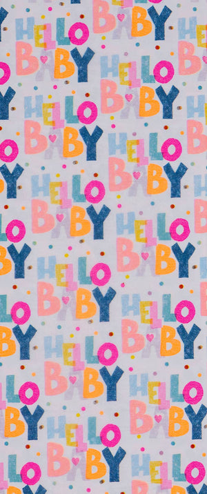 Tissue Patterned Hello Baby