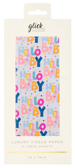 Tissue Patterned Hello Baby