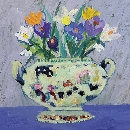 Gold Cream And Violet Greeting Card