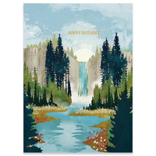 Waterfall Vista Greeting Card