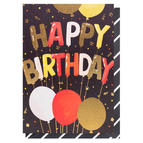 Birthday Balloons And Stars Greeting Card