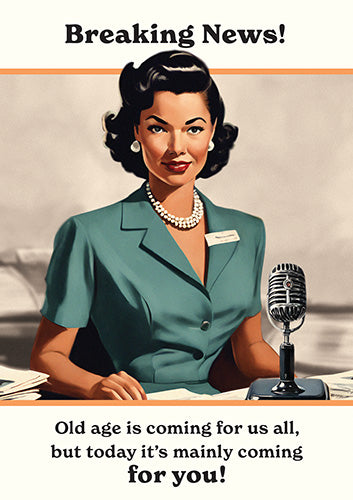 Old Age News Reporter Greeting Card