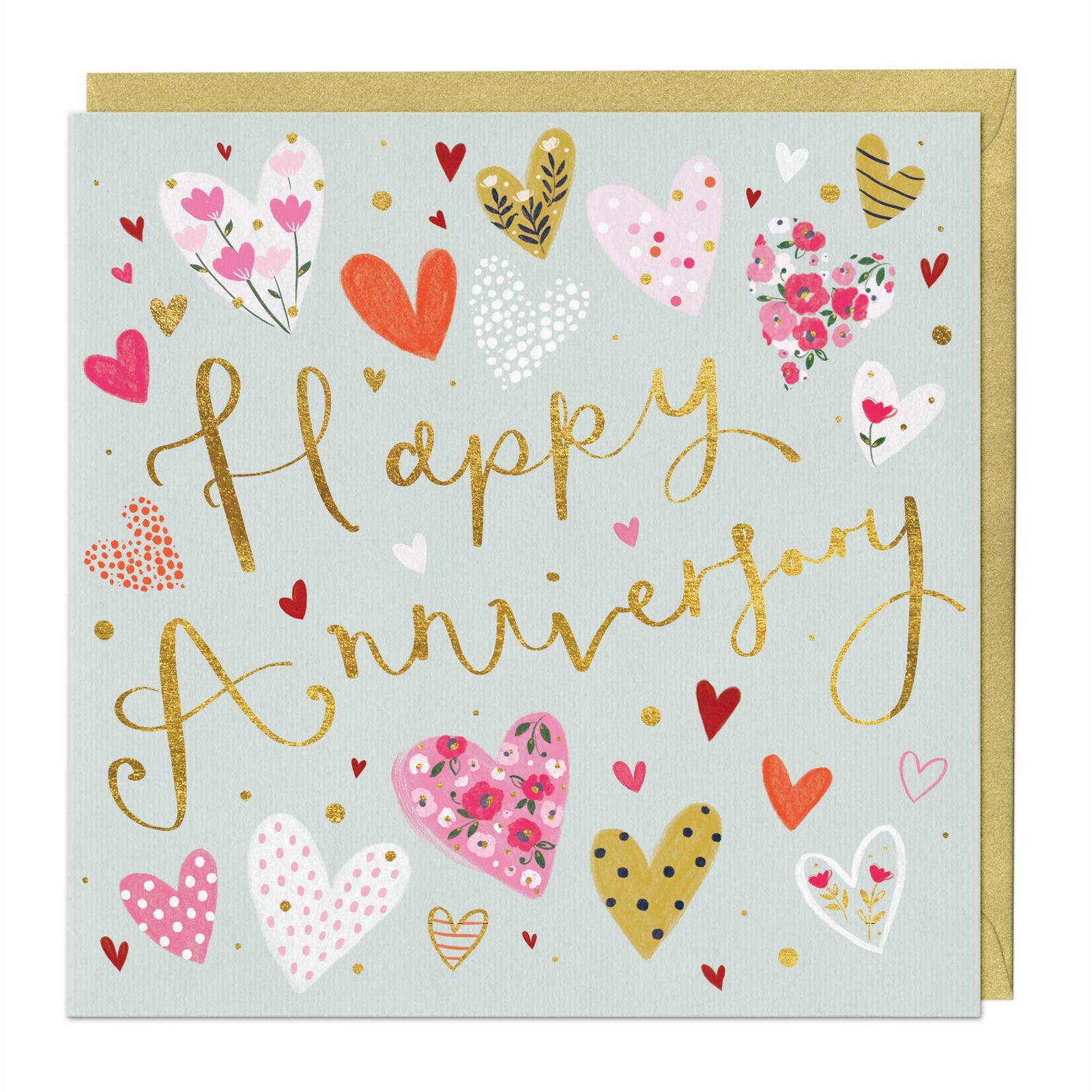 Ditsy Floral Heart AnniversaryCard