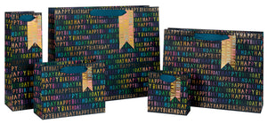 BAG LANDSCAPE LARGE HAPPY BIRTHDAY NAVY