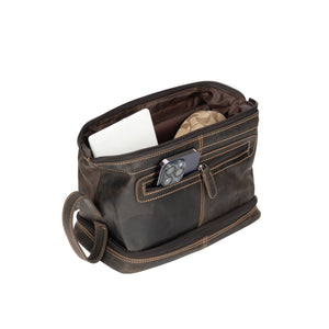 Napier Leather Toiletry Bag: Brown