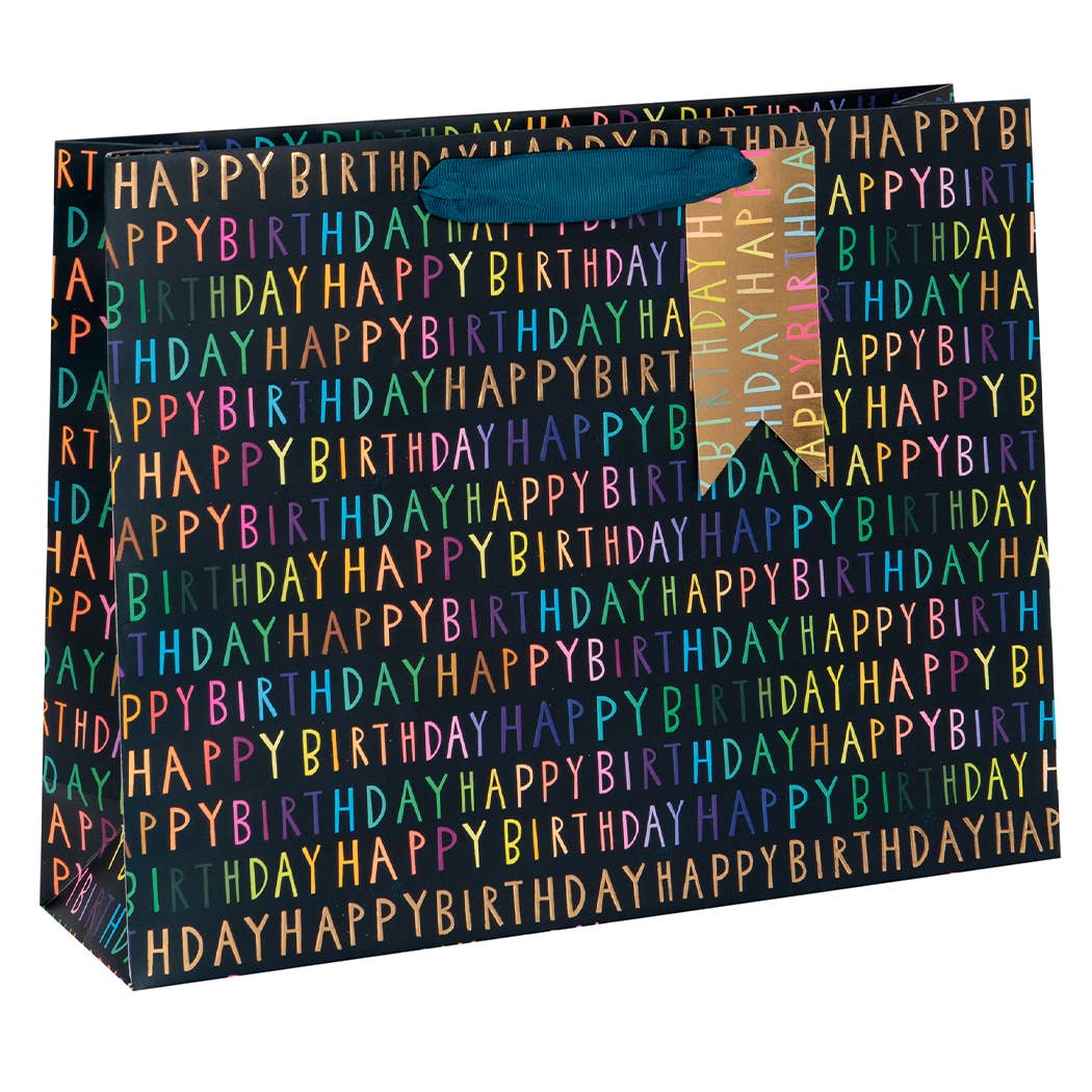 BAG LANDSCAPE LARGE HAPPY BIRTHDAY NAVY