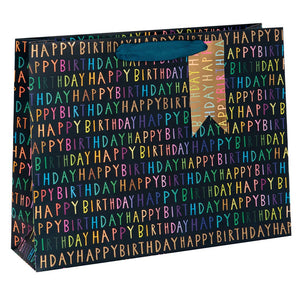 BAG LANDSCAPE LARGE HAPPY BIRTHDAY NAVY