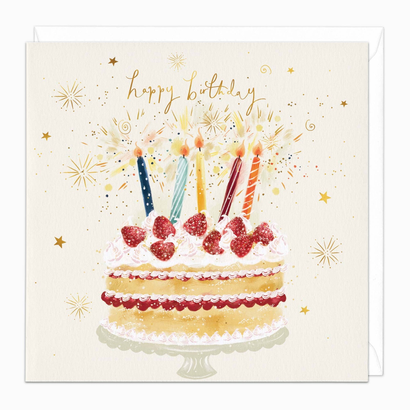Strawberry Cake Birthday Card