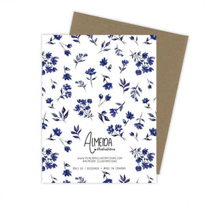 Deepest Condolences Navy Floral Card: Kraft