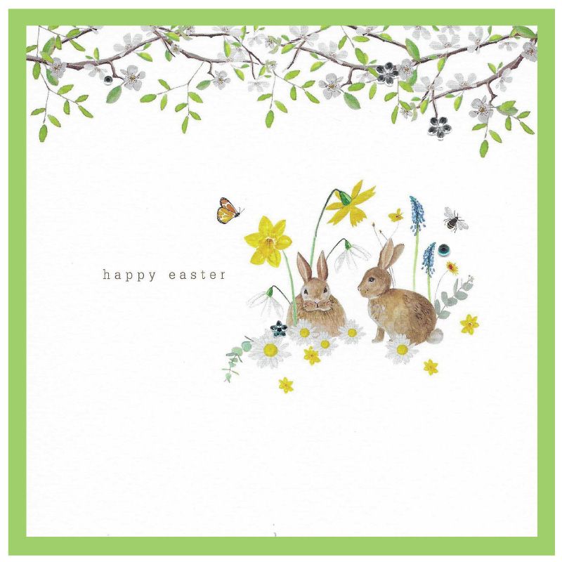 Happy Easter Bunnies Greeting Card