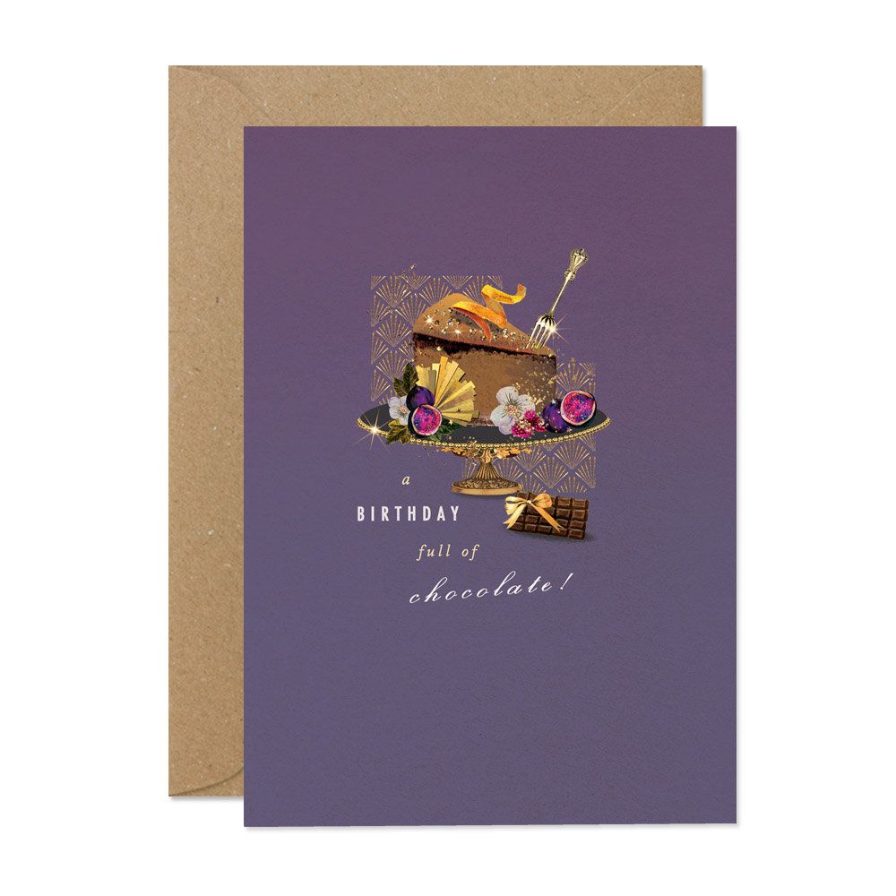 Chocolate Cake Birthday Greeting Card