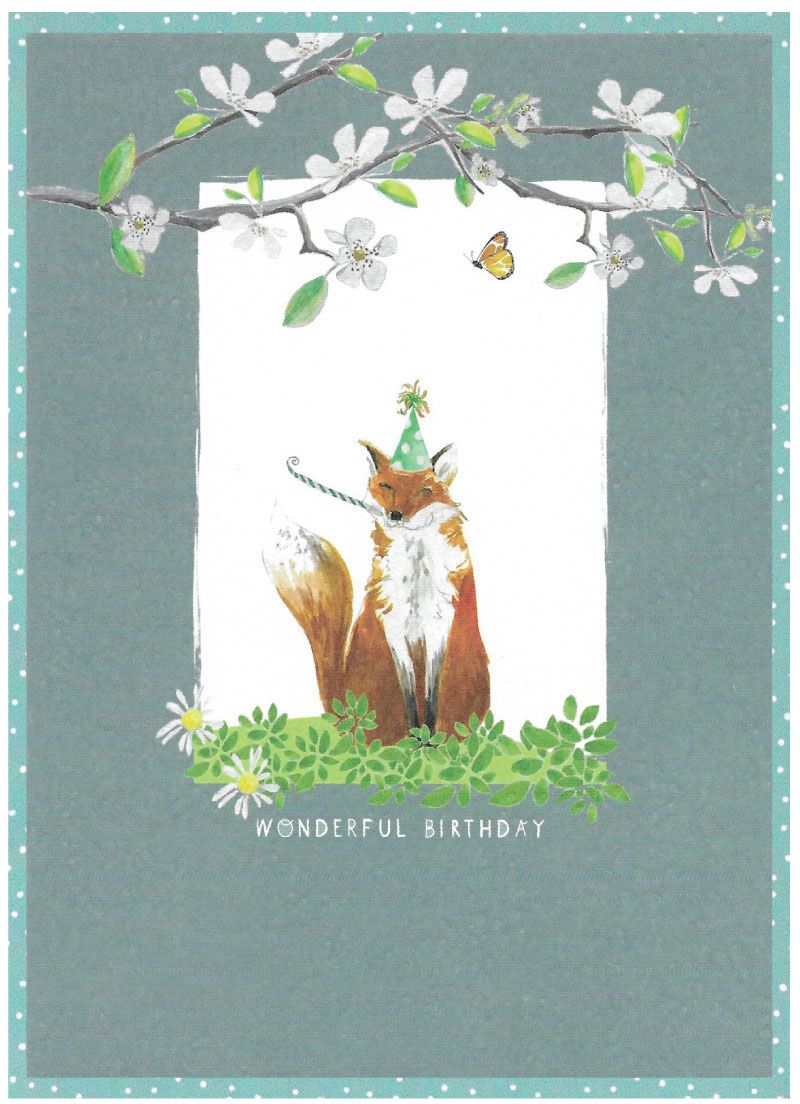 Wonderful B Day Fox Greeting Card