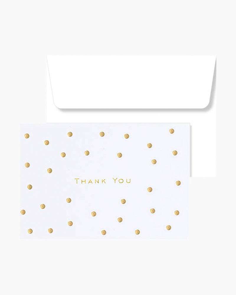 Gold Dots Thank You Note Cards