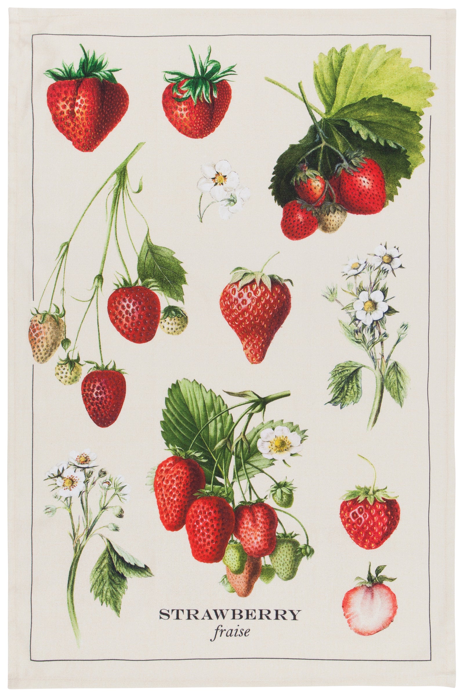 Vintage Strawberry Cotton Dish Towel