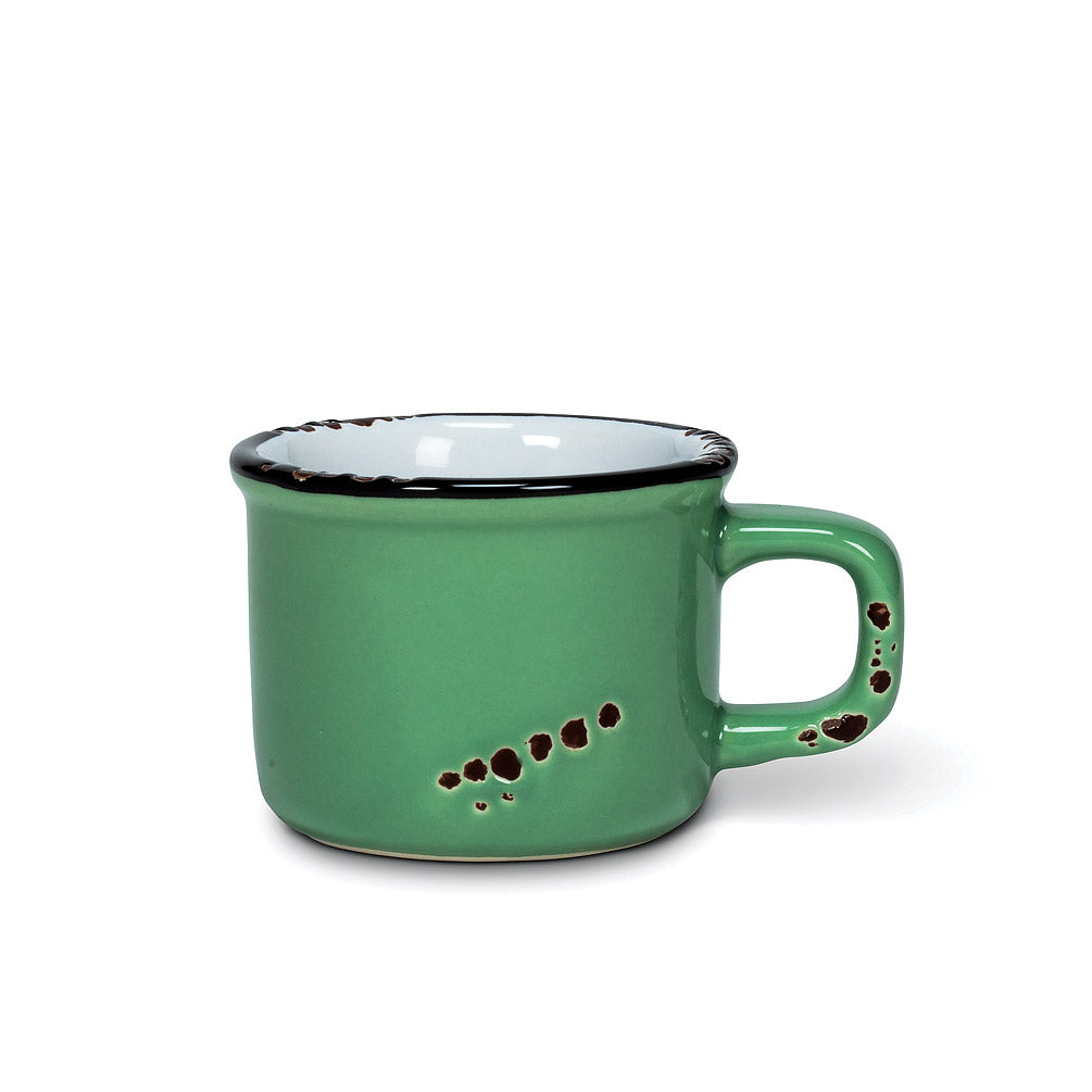 Enamel Look Espresso Mug - Green