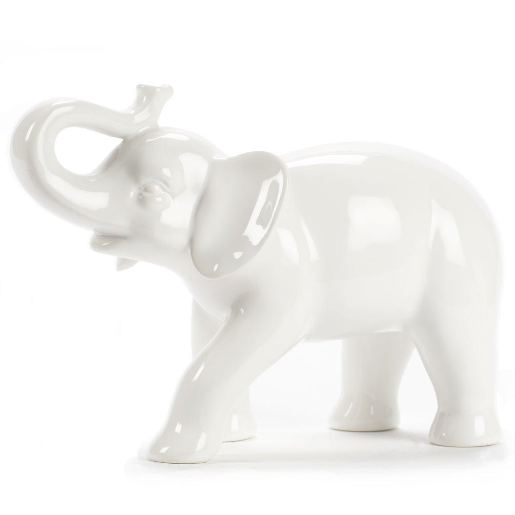 White Ceramic Elephant - Large